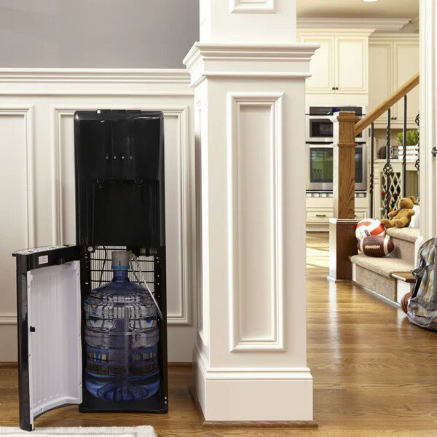 Hot, Cold, and Room Temperature Bottom Loading Dispenser, Black