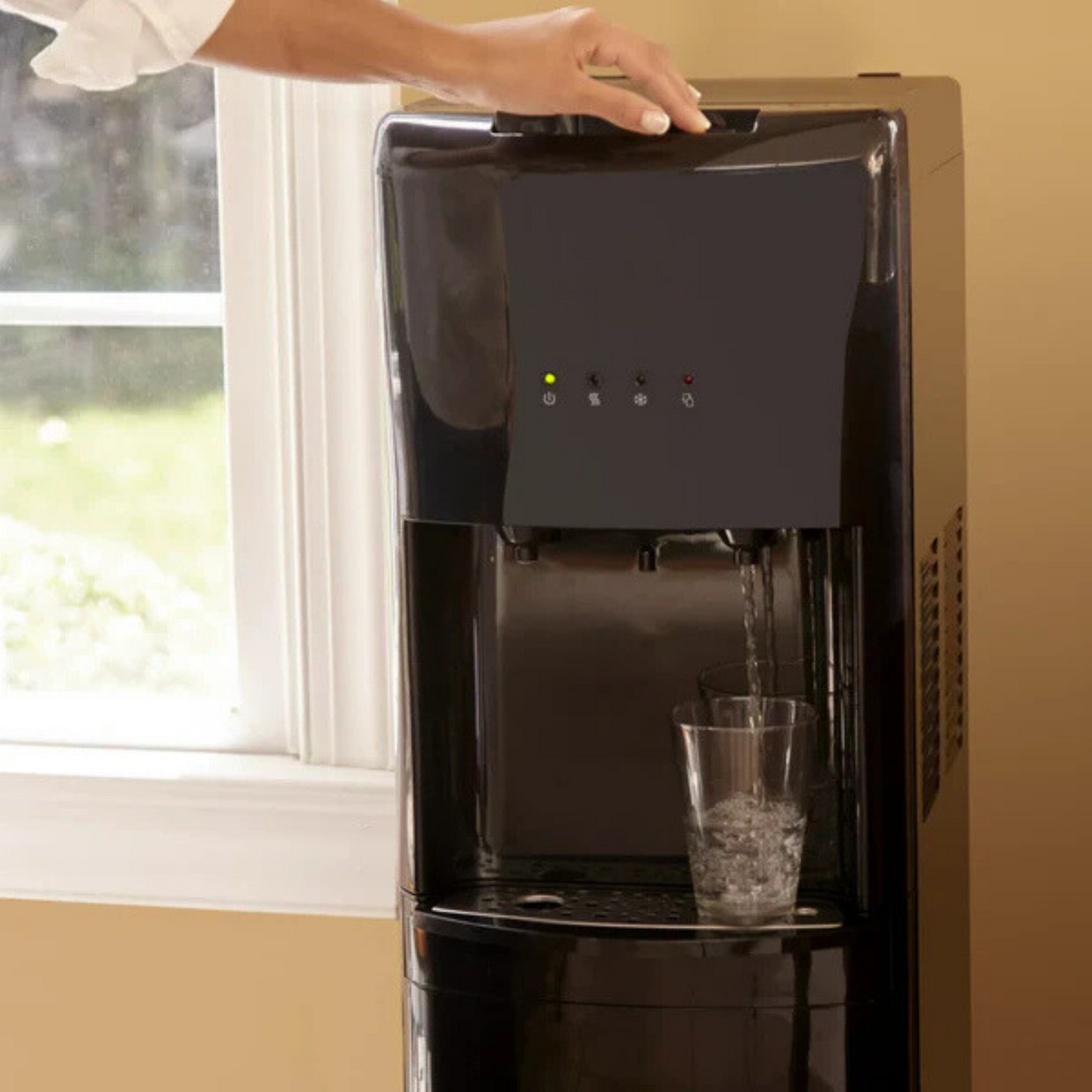 Hot, Cold, and Room Temperature Bottom Loading Dispenser, Black