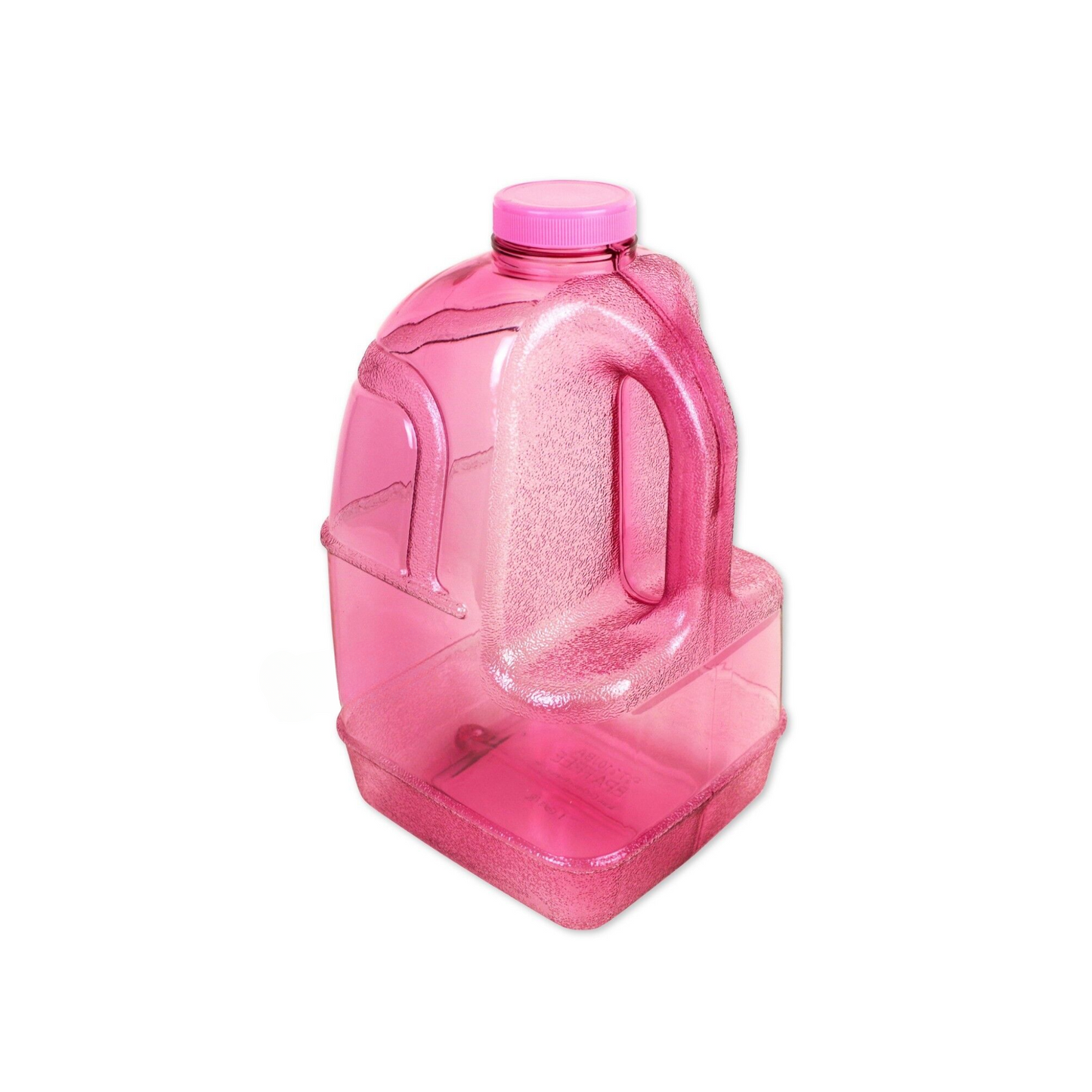 BPA-free pink plastic water jug with a 1-gallon capacity for home or office use