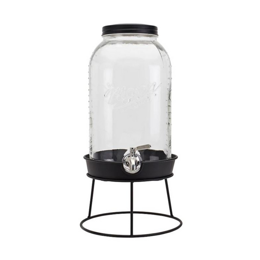 Mason Craft & More 2.9 Gallon Glass Drink Dispenser with Metal Stand