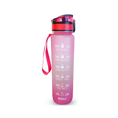 BPA-Free Motivational Water Bottle for Fitness Enthusiasts, pink