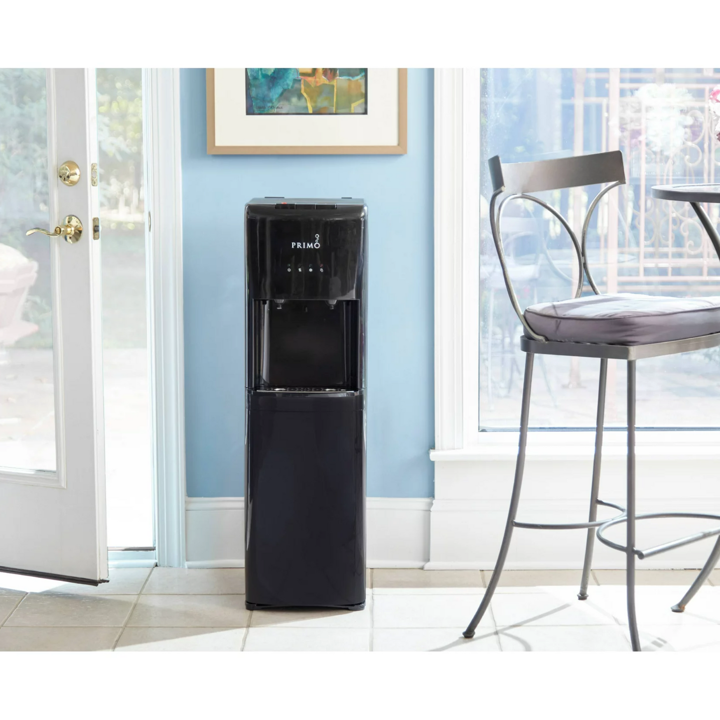 Primo Water Dispenser in Black with Hot, Cold, and Room Temperature Options for Bottom Loading