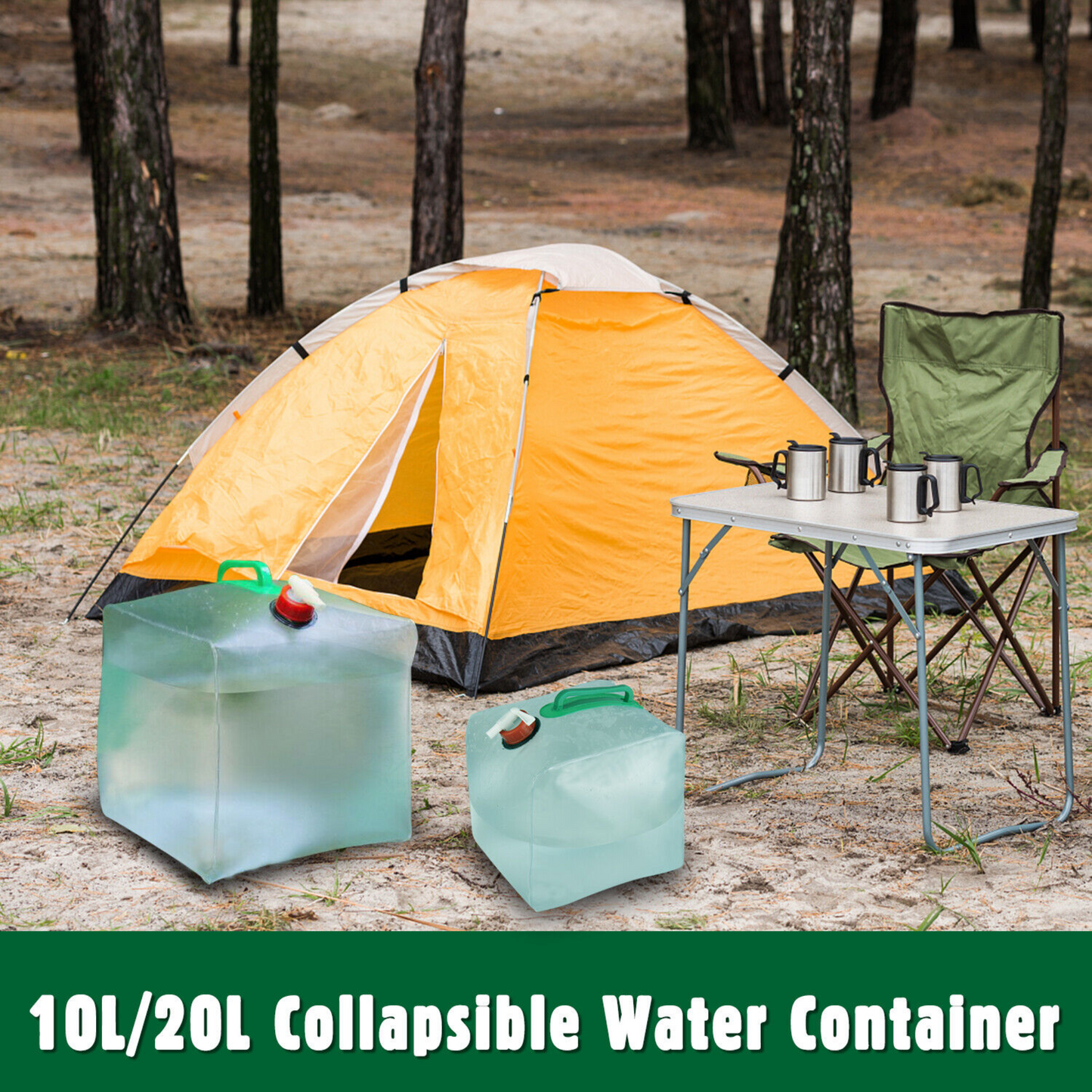Camping Water Container - 5.2 Gallon Capacity - Collapsible and Spigot for Hassle-Free Hydration