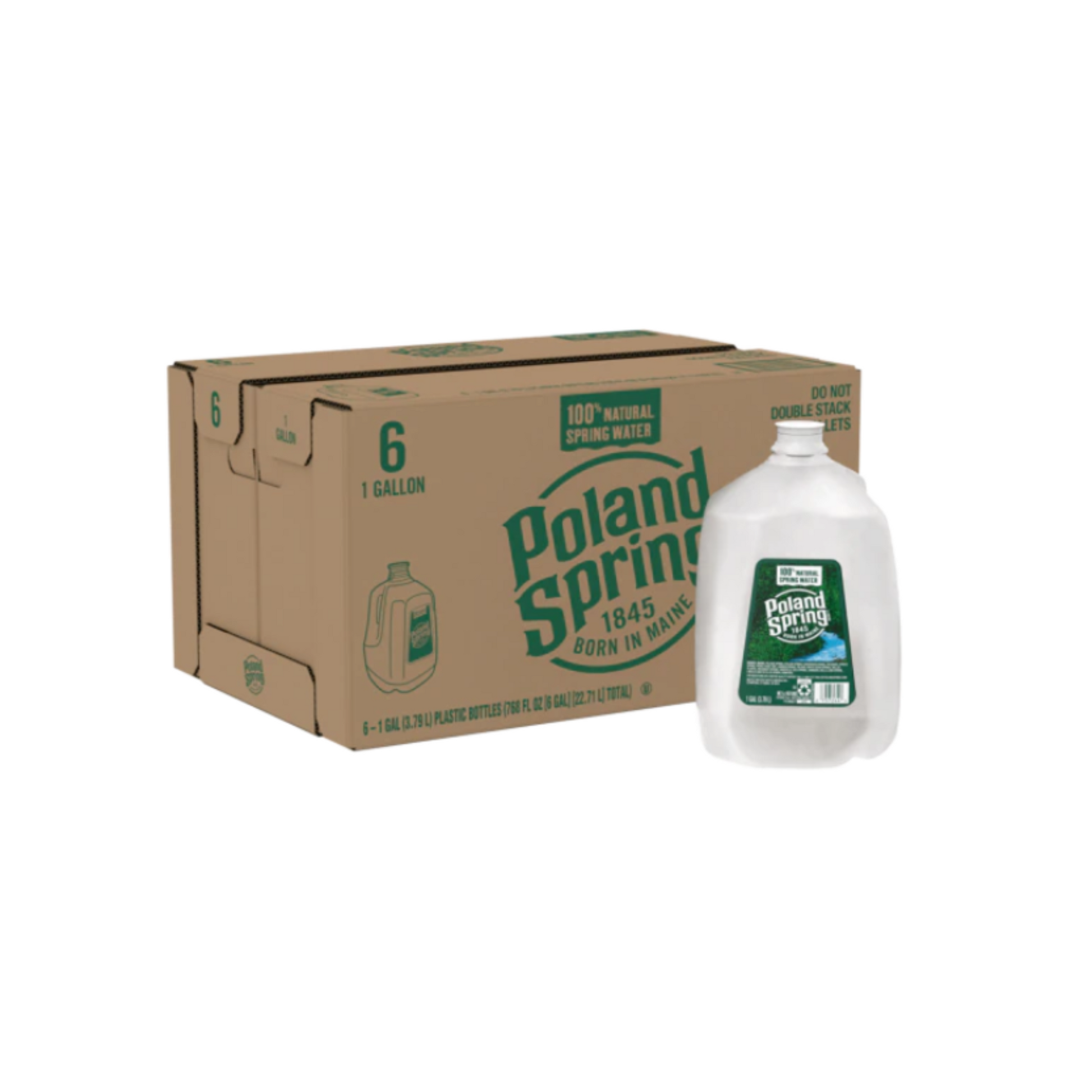 Poland Spring Water 1 Gallon 6-Pack - Natural Spring Water, BPA-Free Bottles for Home and Office