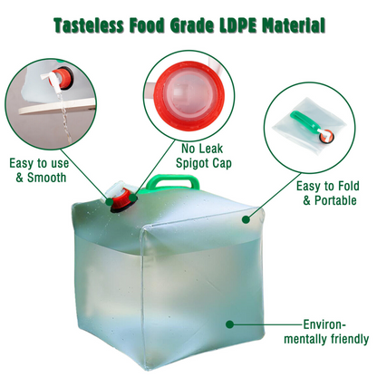 Portable Water Storage Jug - Collapsible Design with Spigot - Perfect for Camping and Outdoor Activities