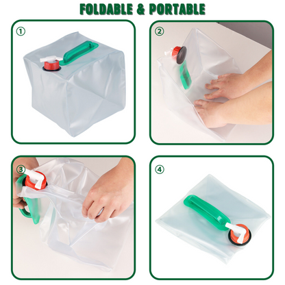 Versatile Collapsible Water Jug - 5.2 Gallon Capacity - Spigot for Easy Pouring - Perfect for Camping