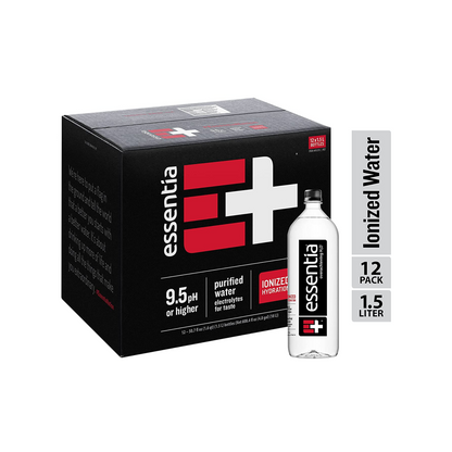 Essentia Water 1.5L 12-Pack, Hydrate with Alkaline pH 9.5+