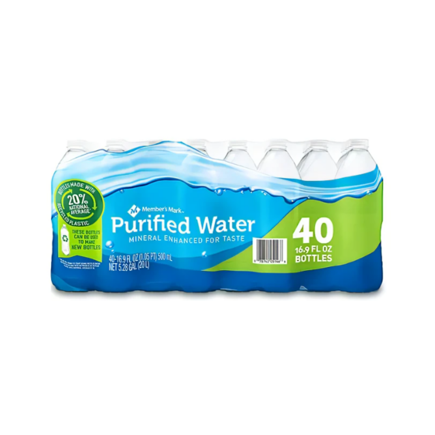 Stay hydrated with our 40-pack of purified 16.9 oz water bottles