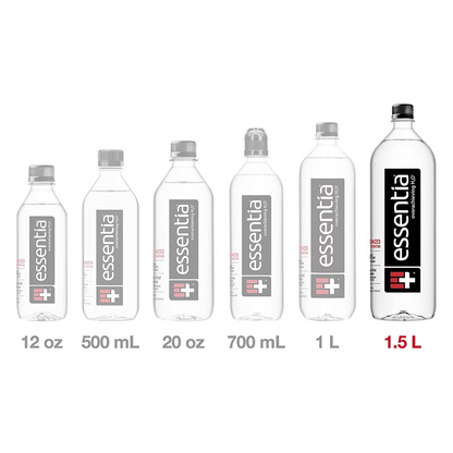 Essentia Water 1.5L 12-Pack, Ionized Water for a Refreshing and Clean Taste