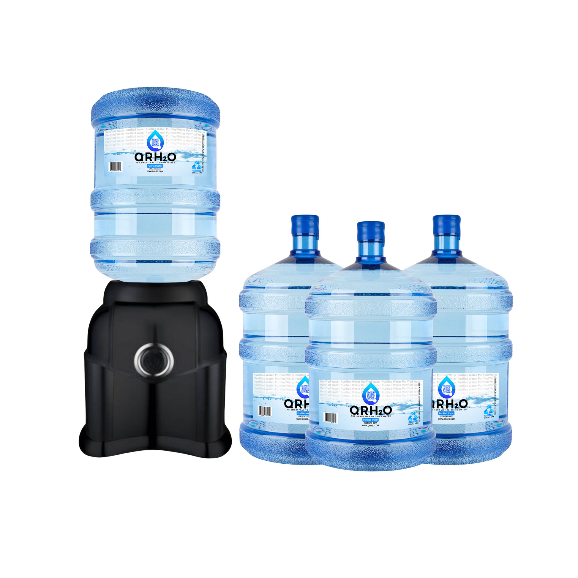 Stay hydrated with our 4-pack of 5-gallon waters and countertop dispenser, offering a choice of alkaline or purified water at room temperature.