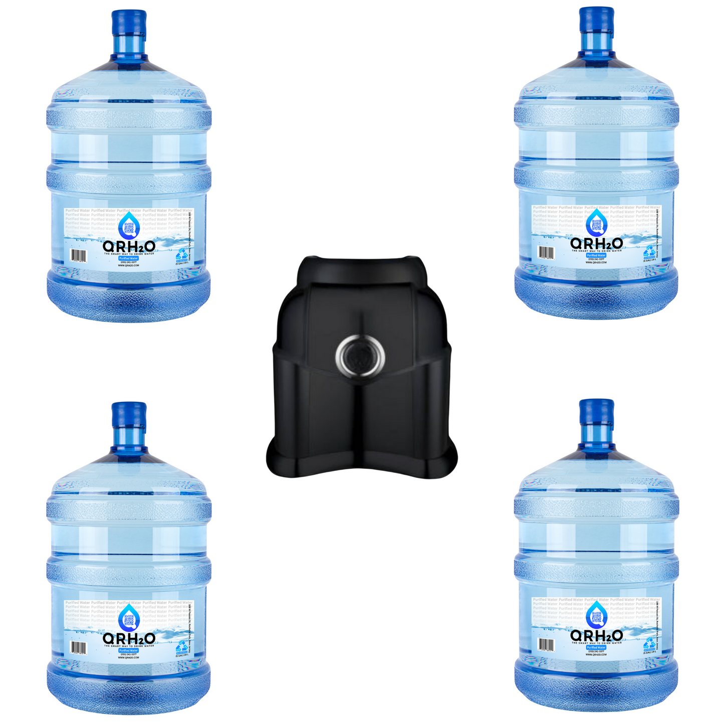 Enjoy refreshing water in your home or office with our 4 5-gallon water bottles and countertop dispenser, featuring a choice of alkaline or purified water at room temperature.