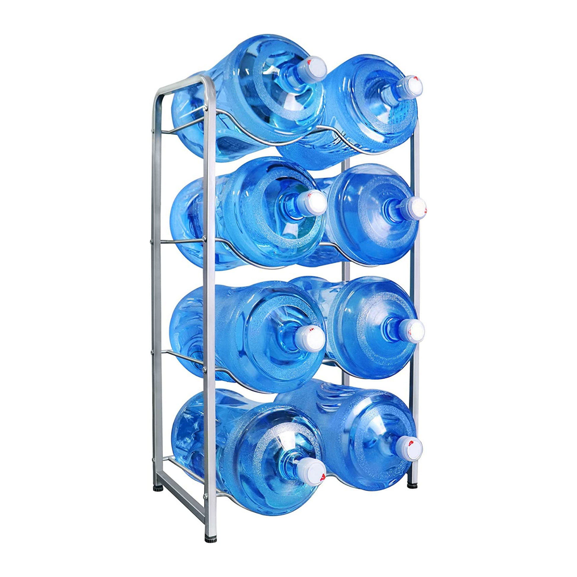 Maximize Your Space with a 4-Tier Double 5-Gallon Water Bottle Rack
