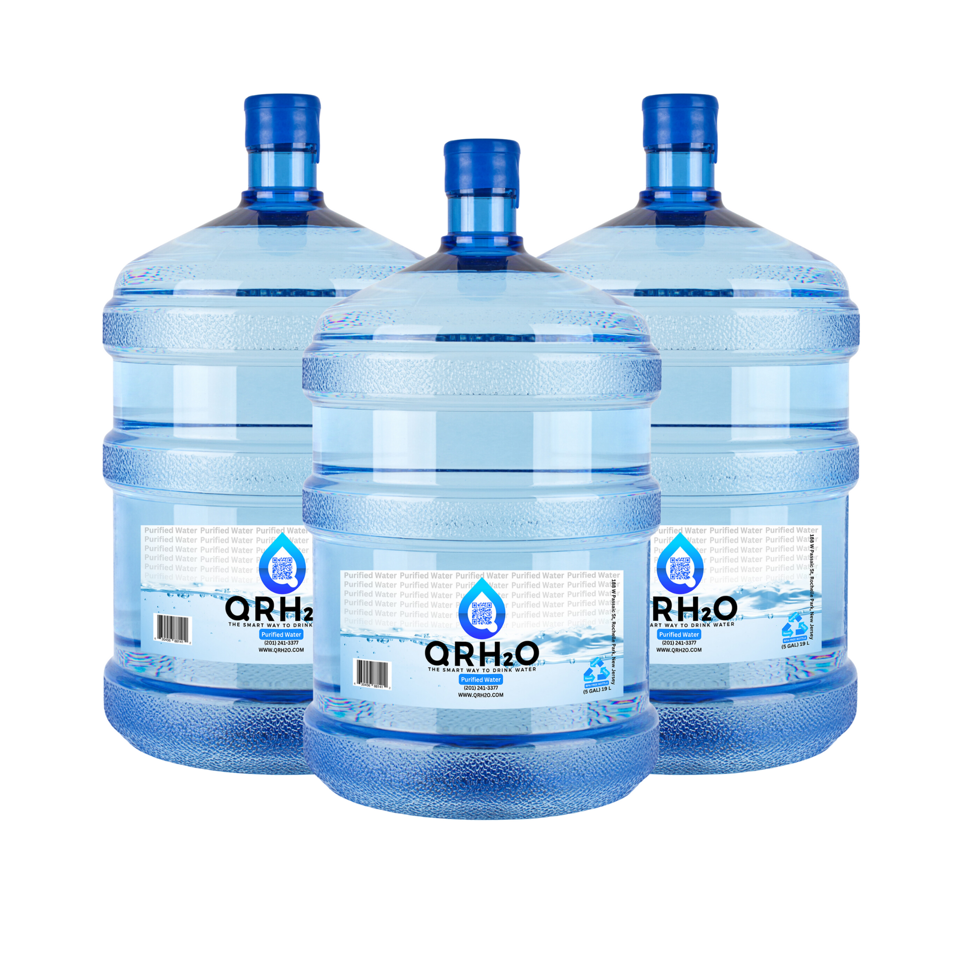 3x 5-Gallon 100% Purified Water – QRH2O