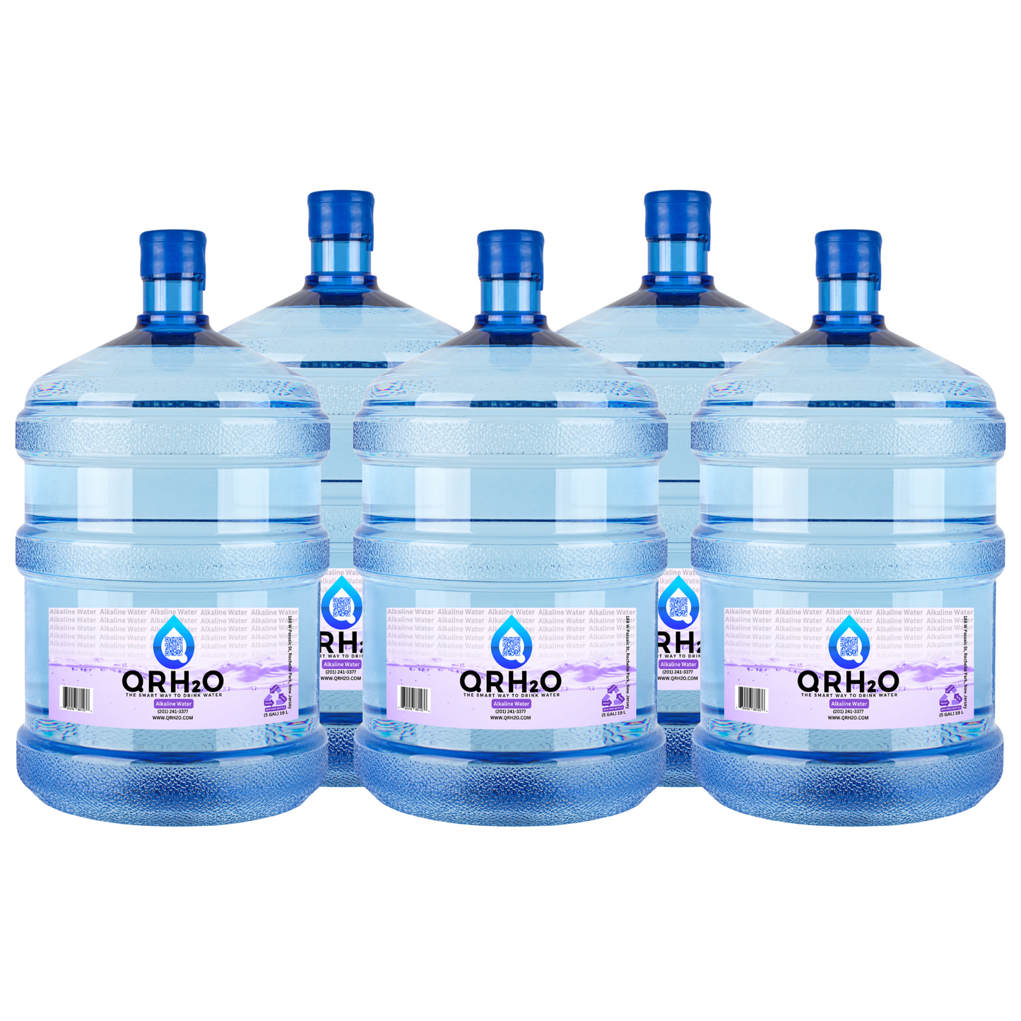 Stay hydrated with 5 of our 5-gallon BPA-free bottles filled with 100% alkaline water - perfect for maintaining a balanced pH level in your body.