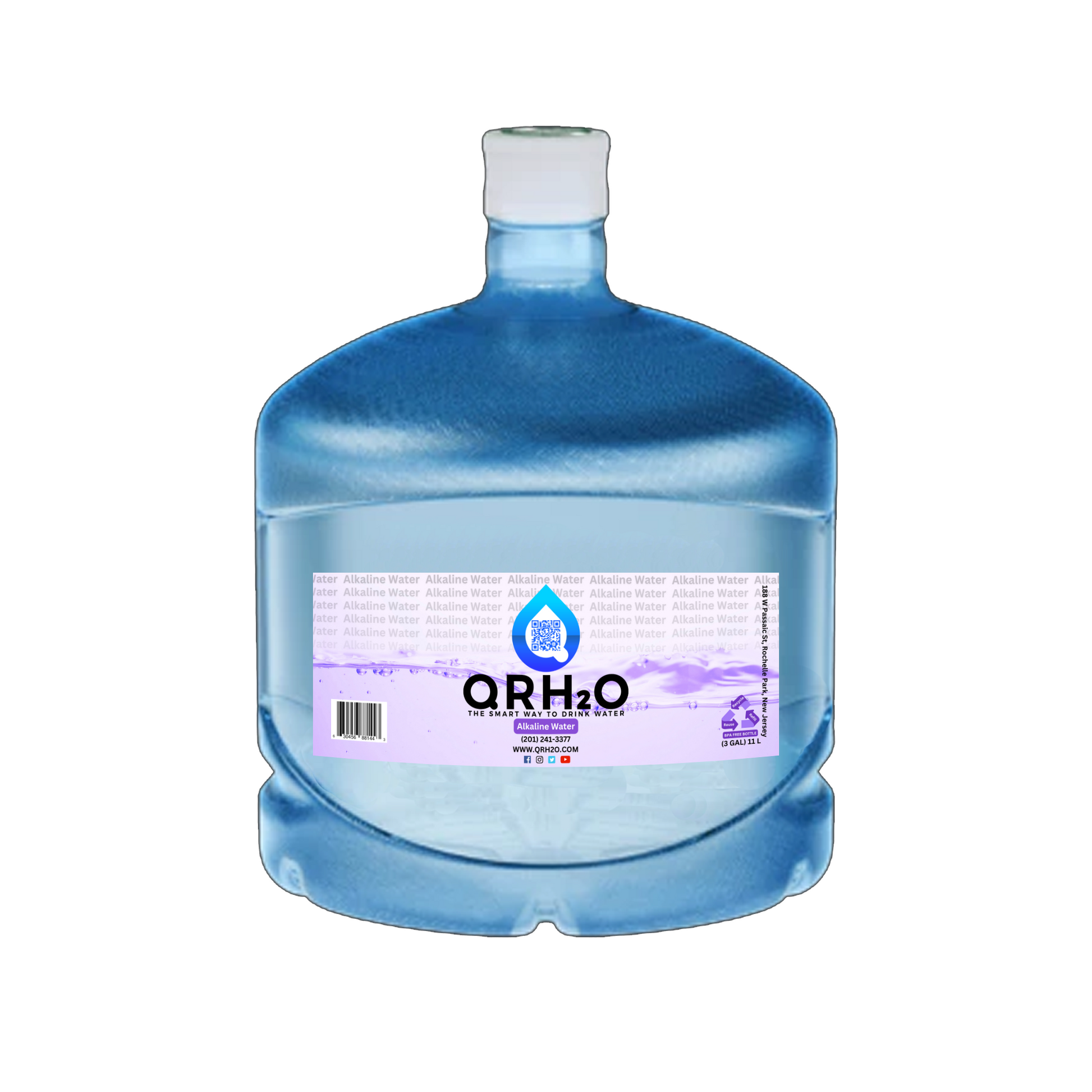 3-gallon container of 100% alkaline water for pure, refreshing hydration