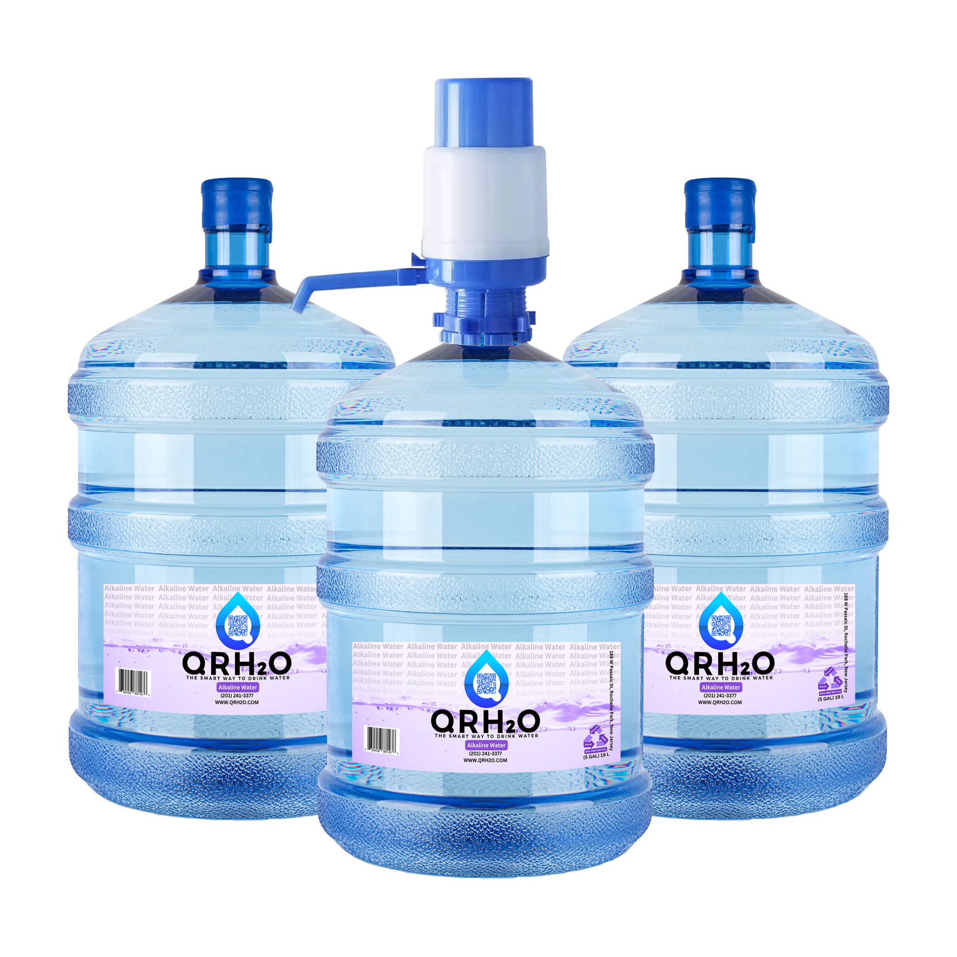 Bulk Water Delivery: Get 3 of our high-quality 5-gallon water bottles and a free manual hand pump for easy dispensing at home or office.